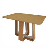 Mesa De Jantar Retangular 120cm Tampo Mdf Sintonia Amêndoa Clean/off White/amêndoa Clean