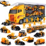 Caminhão De Construção De Brinquedo Byonebye 19 Em 1 Com Trabalhador De Engenharia