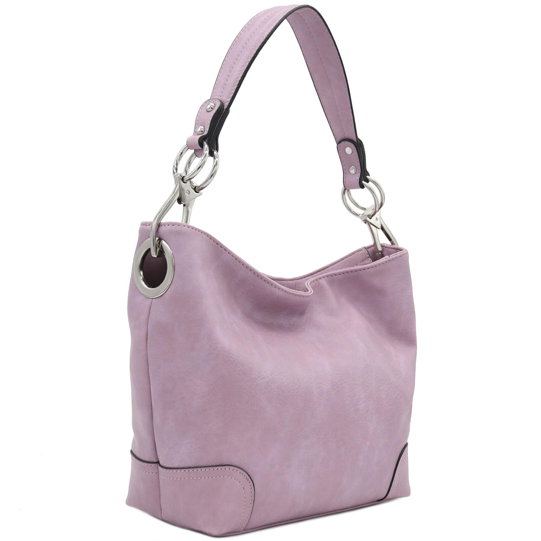 Bolsa De Ombro Hobo Alyssa Lilac Com Hardware Big Snap Hook