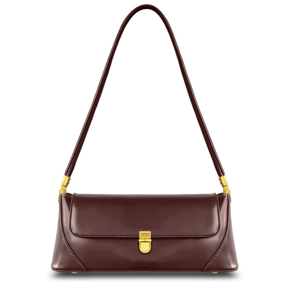Bolsa De Ombro Cuiab Small Dressy Y2k Brown Leather Para Mulheres