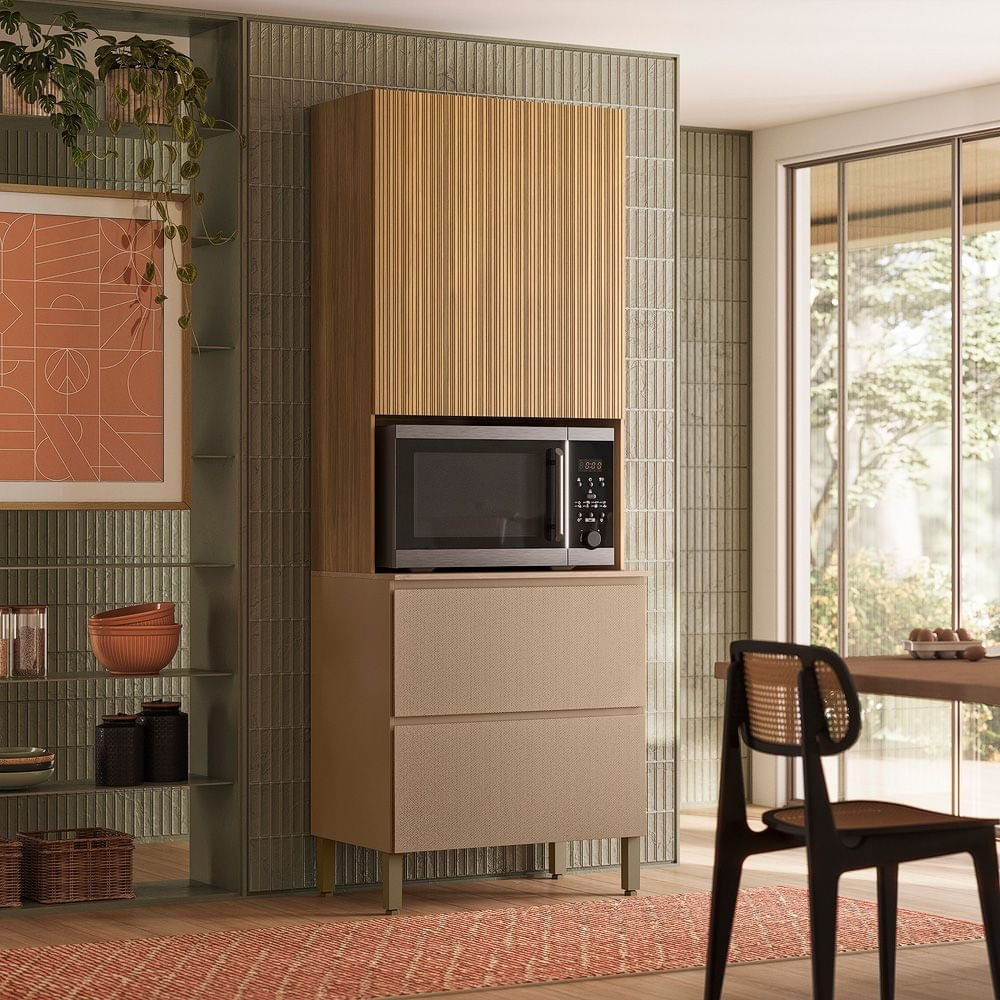 Armário Paneleiro 3 Portas 1 Gaveta Art Freijó/vanilla