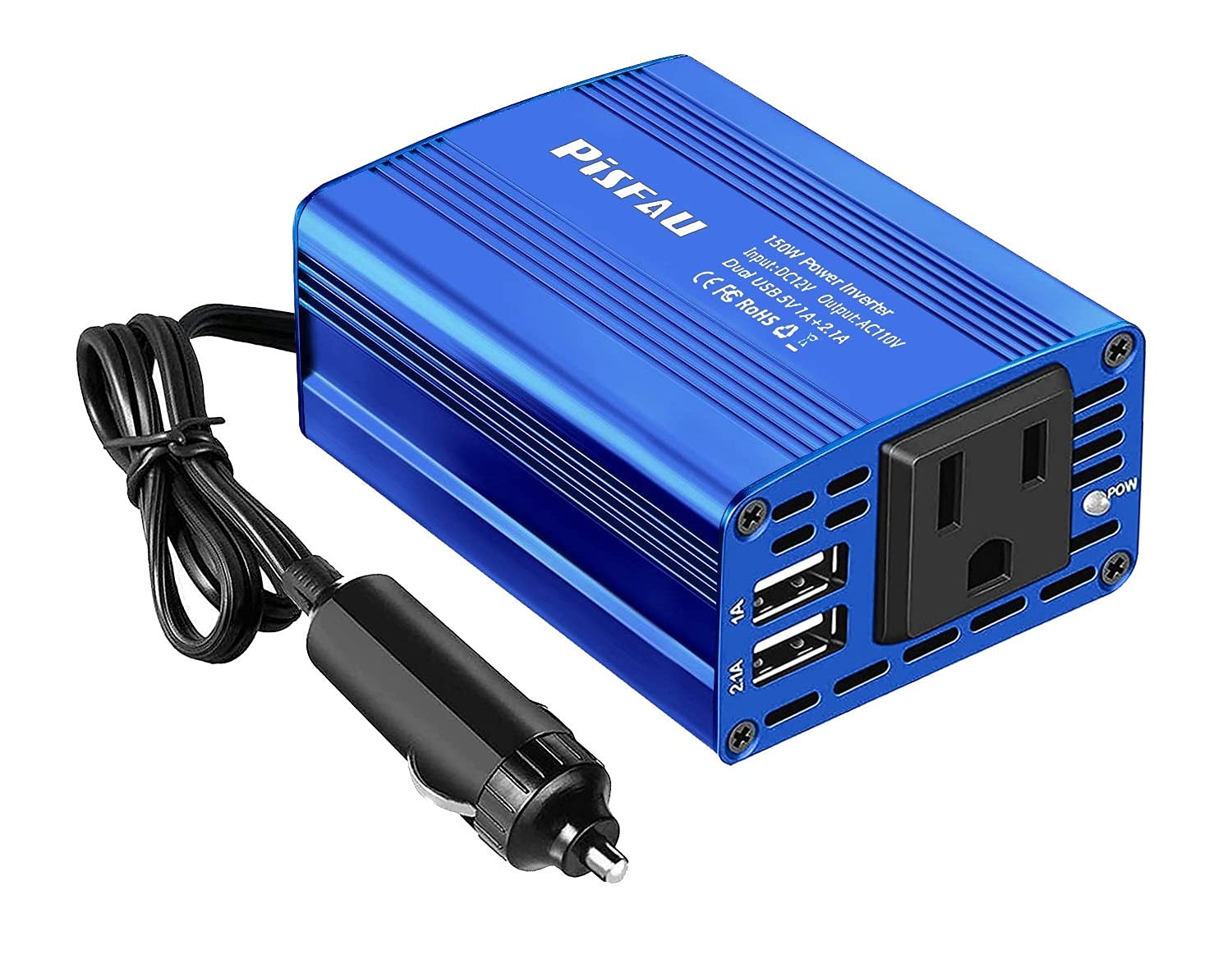 Inversor De Energia Para Carro Pisfau 150w Dc 12v A 110v Ac Com Usb