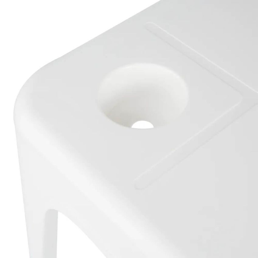 Mesa Plástica De Apoio Com Porta-copos Branca - imagem 3