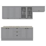 Cozinha Modulada 7 Pecas 280 Cm Ce791 Americana Cinza Calcare Henn
