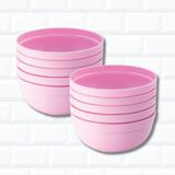 Kit 10 Mini Bowl Tigela Plástico Pote Cumbuca 340ml Rosa