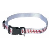 Coleira Para Cães Ballpark Elite Baseball Nylon Vermelha E Branca
