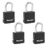 Cadeado Master Lock M115xqlf Black Outdoor Key Lock, Pacote Com 4