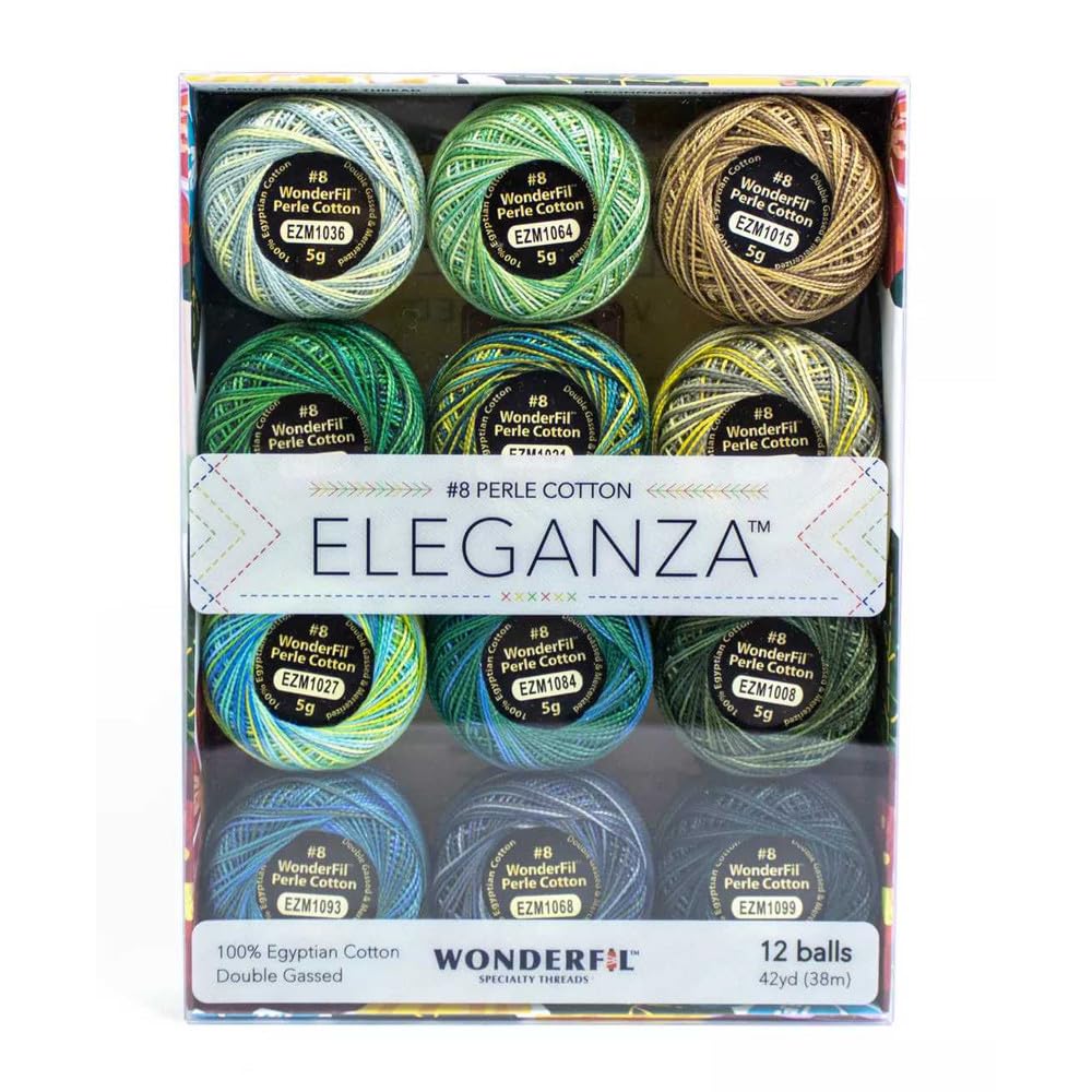 Thread Wonderfil Eleganza 8wt 100% Algodão Egípcio, Pacote 12