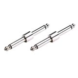 Kit 2 Conector P10 P10 Mono Para Pedais De Guitarra Baixo