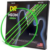 Cordas Para Guitarra Baixo Dr Strings Ngb5-45 Hi-def Neon Green