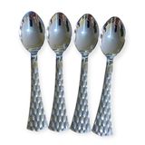 Kit 6 Colheres Prata Descartável 13,8cm Para Doces Bolo Café