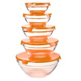 Conjunto De Tigela Bowl Kit 5 Potes De Vidro Para Mantimento