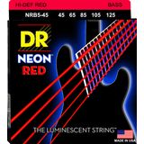 Cordas De Guitarra Acústica Dr Hi-def Neon Red Bass Medium 5
