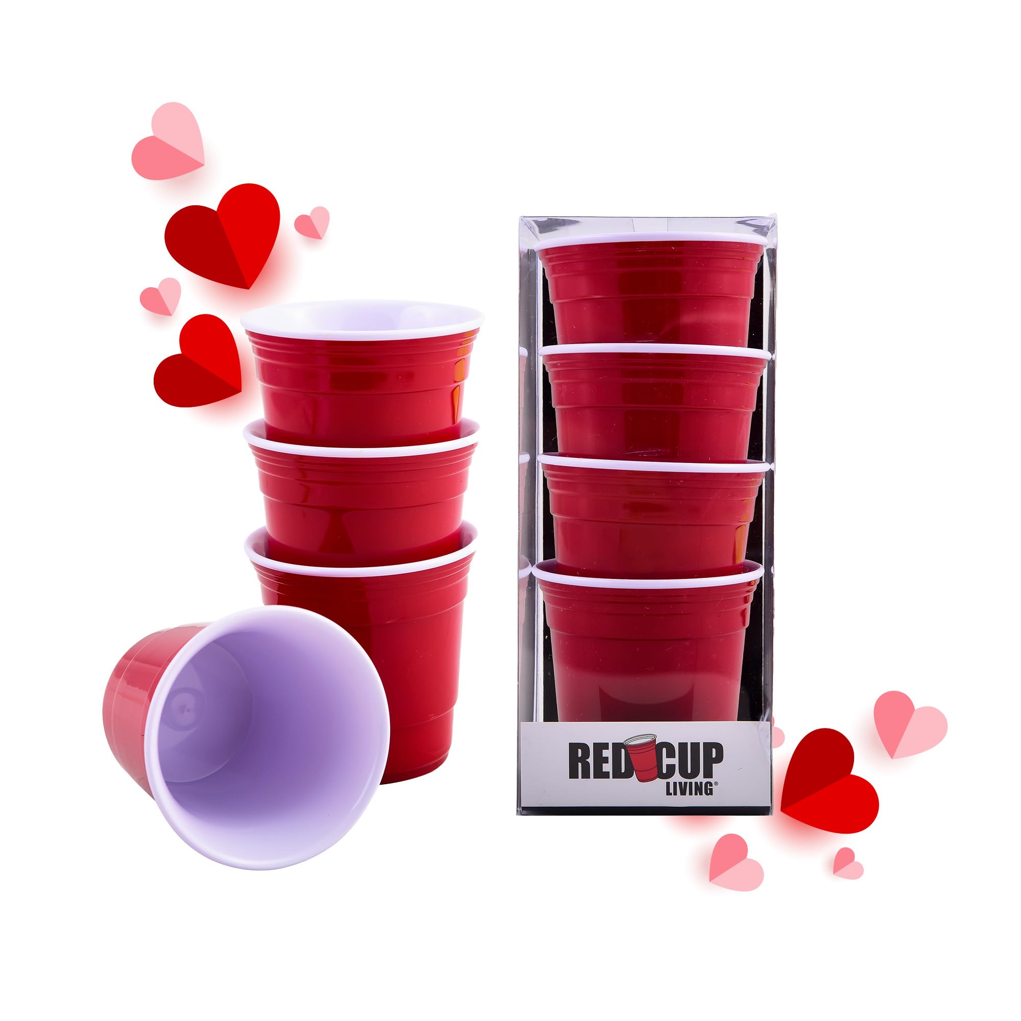 Shot Tumbler Red Cup Living 150 Ml, Pacote Reutilizável Com 4