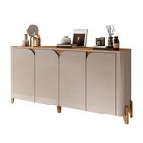 Aparador Buffet Sala Memphis Com Pés De Madeira Maciça Off White/cedro