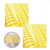 2 Toalhas Juninas Xadrez Tnt Decoração Caipira Festa Amarelo