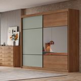 Guarda Roupa Casal 2 Portas 6 Gavetas 100% Mdf Com Espelho Blumenau Cumaru/fendi