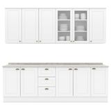 Cozinha Modulada 9 Pecas 240 Cm Ce856 Americana Branco Calcare Henn