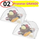 KIT 02 Peças Protetor de Alimentos GRANDE Tela Mosqueteiro - 02 Protetor 46 cm - Protetor Comida Fruta e Bolo - PANAMI