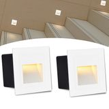 2 Balizador De Embutir Parede Externo Branco Led 3000k Zan08