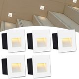 5 Balizador Led Branco Quente Embutir Parede Externo Zan08