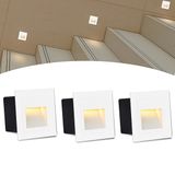 3 Balizador Externo Embutir Led 3000k Quadrado 3w Ip65 Zan08