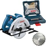 Serra Circular 184mm 1300w Gks 130 Com Disco E Estojo Brocas E Pontas 30 Peças Bosch