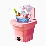Mini Máquina De Lavar Roupa Portátil Bivolt - Rosa
