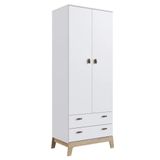 Guarda Roupa Infantil 73cm 2 Portas 2 Gavetas Favo De Mel 005 Branco - Completa Móveis
