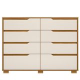 Cômoda Para Quarto 8 Gavetas 147cm Parma M07 Freijó-off White - Mpozenato