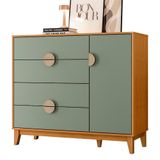Cômoda Sapateira 1 Porta 4 Gavetas 120cm Ipê Cinamomo-sálvia - Albatroz