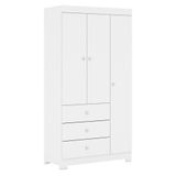 Guarda Roupa Infantil 99cm 3 Portas 3 Gavetas Duda Branco - Phoenix