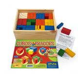 Brinquedo Educativo Cubos De Frações 93 Peças De Madeira