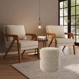 Kit 2 Poltrona Decorativa Puff Sala Moderno Escritório Lana