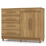 Cômoda Para Quarto Com Sapateira 2 Portas 4 Gavetas Lírio V02 Nature-brisa - Mpozenato