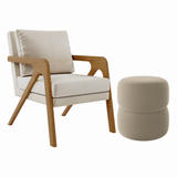 Kit Poltrona E Puff Decorativo Escritório Sala Recepção Maia