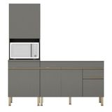 Paneleiro E Balcão Gabinete Sem Tampo 120cm Lina K02 Gris - Mpozenato