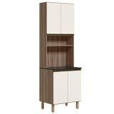 Paneleiro De Cozinha Para Micro-ondas Maly N03 Carvalho-off White - Mpozenato