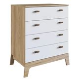 Cômoda Infantil 4 Gavetas 71cm Favo De Mel 003 Itapuã-branco - Completa Móveis
