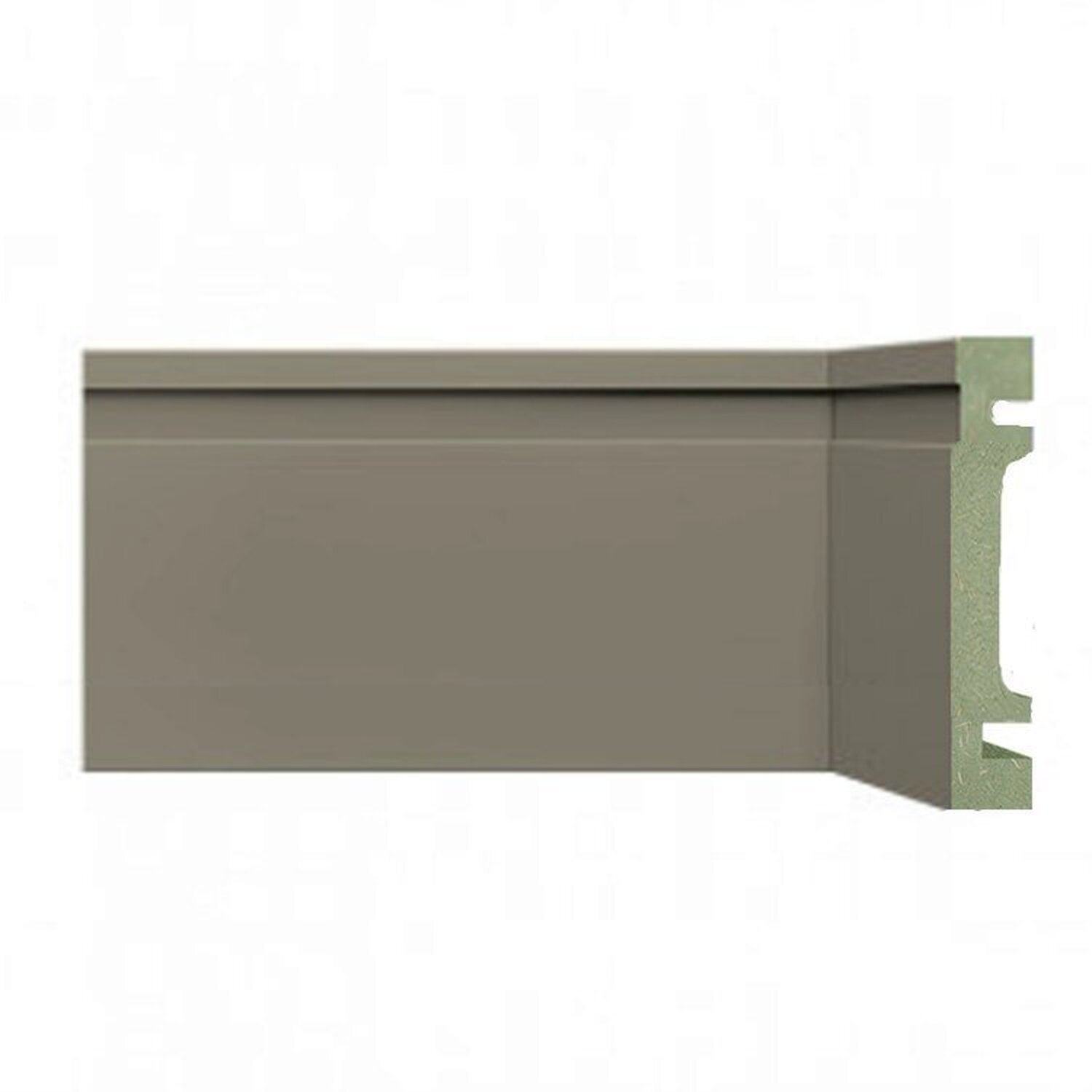 Kit Com 5 Barras Rodapé De Mdf 10cm X 15mm X 2,40m Frisado Resistente A Umidade Moldufama 1002 12m Cinza Titanium