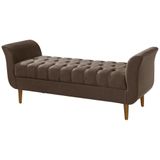 Divã Recamier 130cm Barcelona Suede Marrom - Atraente Móveis