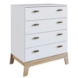 Cômoda Infantil 4 Gavetas 71cm Favo De Mel 003 Branco - Completa Móveis