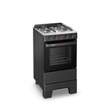 Fogão 4 Bocas Mesa Inox Automático Ideal Super 4121 Esmaltec Preto Bivolt