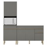 Paneleiro E Balcão Gabinete Sem Tampo 150cm Lina K02 Gris - Mpozenato