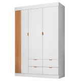 Guarda Roupa Infantil Detalhe Ripada 3 Portas Ayla Branco - Phoenix