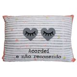 Fronha Portallar Malha 100% Algodão Estampa Localizada Acordei 48cmx68cm Branco