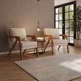 Kit 2 Poltrona Decorativa Moderna Para Sala Escritório Xangai Bouclé Bege