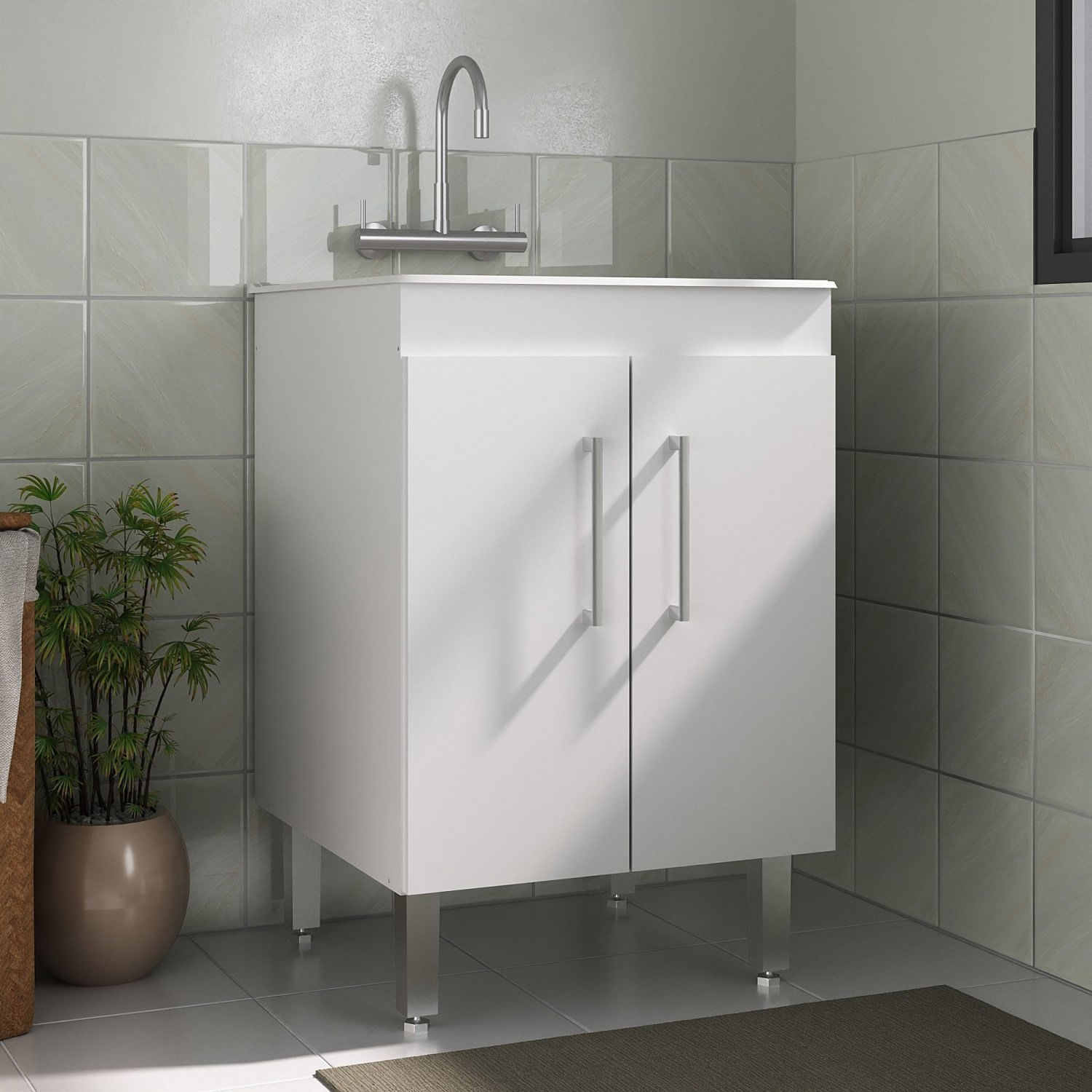 Tanque Para Área De Serviço Desmontado Marmorite Branco