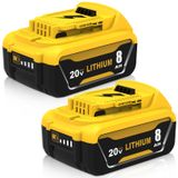 Substituição Da Bateria De 20 V 8,0 Ah Para Dewalt Dcb206 (pacote Com 2)