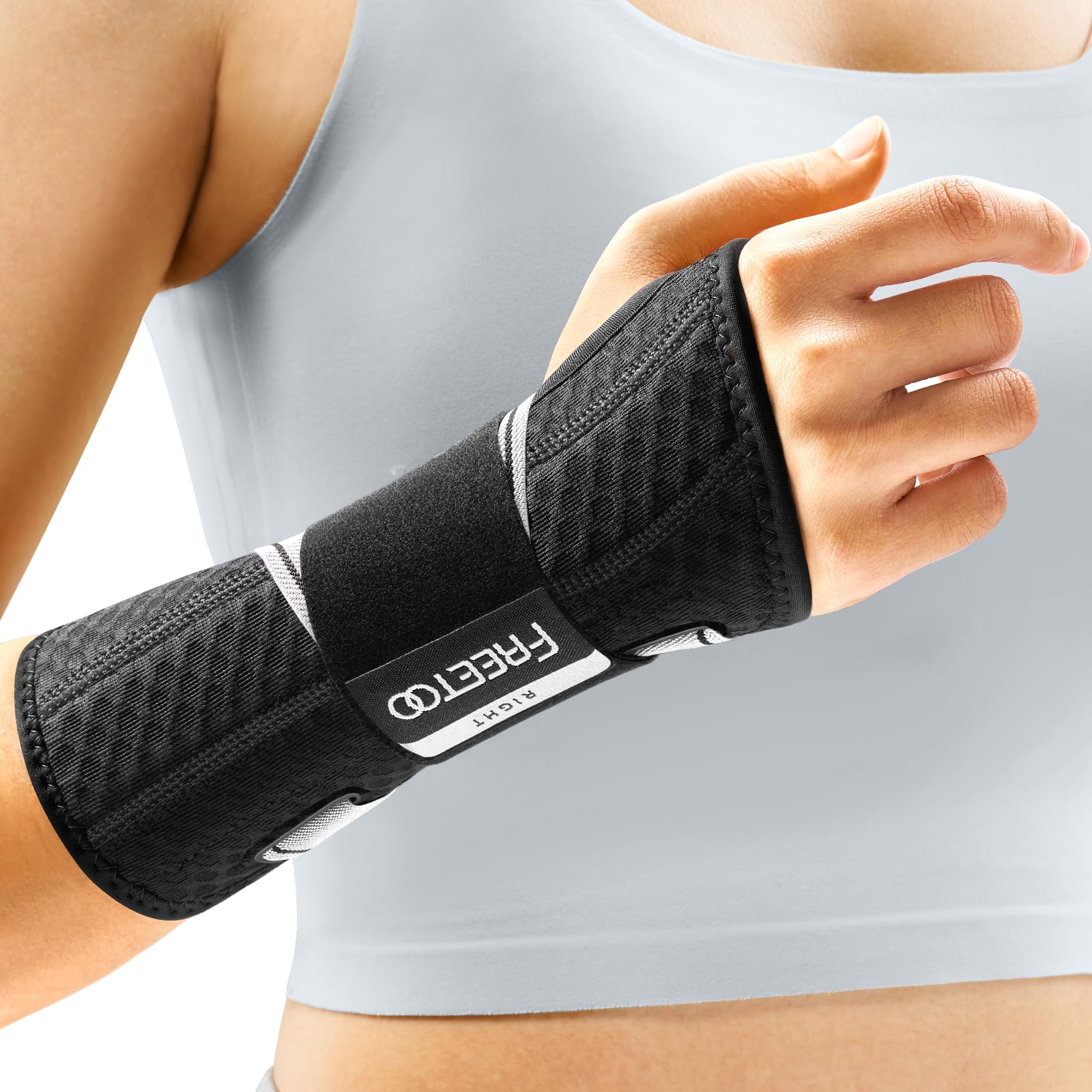 Pulseira Freetoo Carpal Tunnel Night Support Preta/cinza